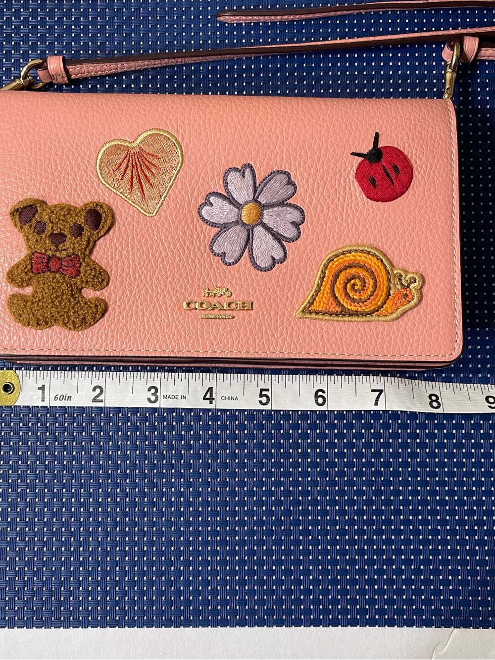 Coach Pink Crossbody Wallet with Playful Patches - Picture 5 of 9